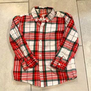 Carters red, white and green button up